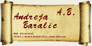 Andreja Baralić vizit kartica